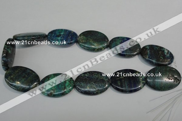 CCS169 15.5 inches 25*35mm oval dyed chrysocolla gemstone beads