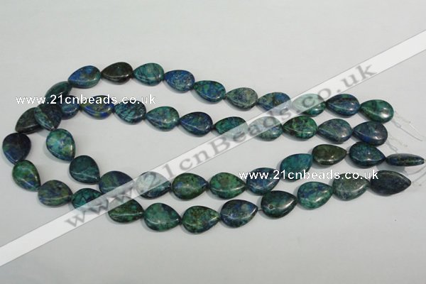 CCS173 15.5 inches 13*18mm flat teardrop dyed chrysocolla gemstone beads