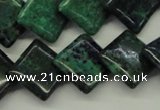 CCS178 15.5 inches 16*16mm diamond dyed chrysocolla gemstone beads