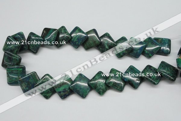 CCS180 15.5 inches 20*20mm diamond dyed chrysocolla gemstone beads