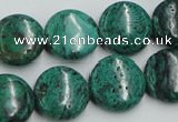 CCS214 15.5 inches 16mm flat round natural Chinese chrysocolla beads