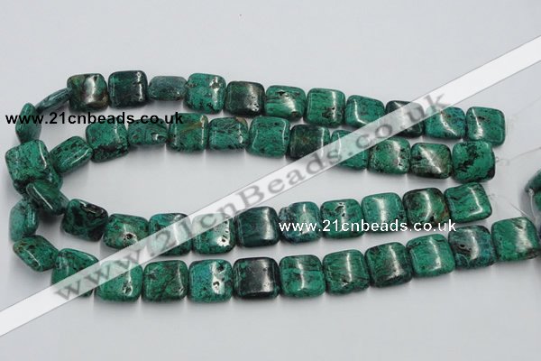 CCS224 15.5 inches 16*16mm square natural Chinese chrysocolla beads