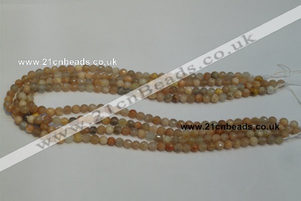 CCS310 15.5 inches 6mm faceted round natural sunstone beads