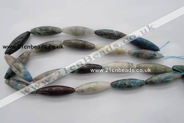 CCS32 15.5 inches 12*40mm rice natural chrysocolla gemstone beads