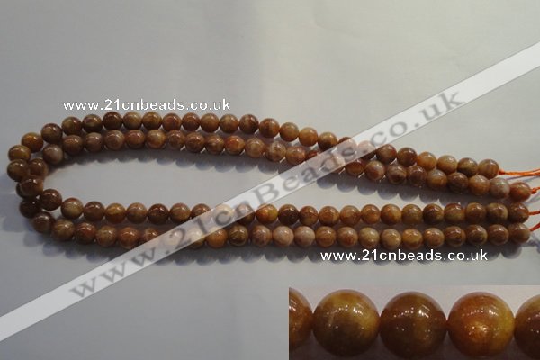 CCS352 15.5 inches 8mm round AB grade natural golden sunstone beads