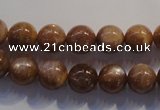 CCS353 15.5 inches 10mm round AB grade natural golden sunstone beads