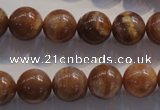 CCS354 15.5 inches 12mm round AB grade natural golden sunstone beads