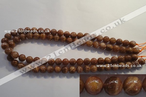 CCS363 15.5 inches 10mm round A grade natural golden sunstone beads