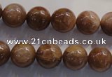 CCS364 15.5 inches 12mm round A grade natural golden sunstone beads