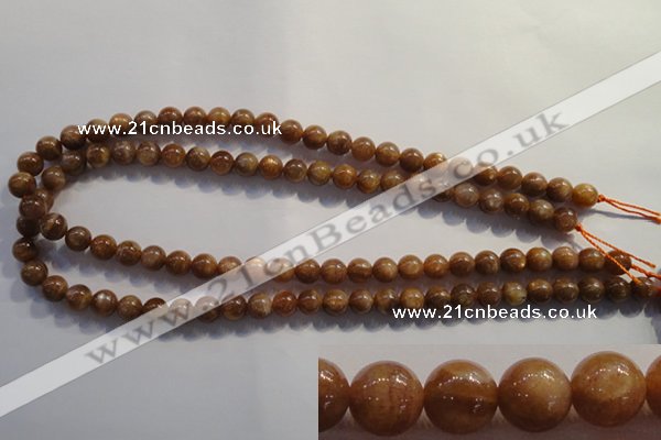 CCS372 15.5 inches 8mm round AA grade natural golden sunstone beads