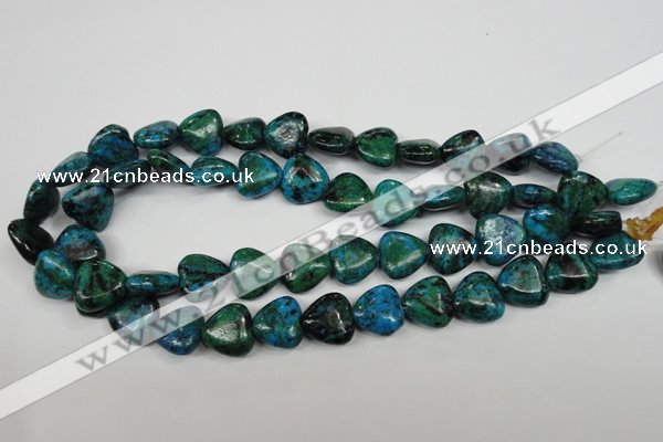 CCS424 15.5 inches 14*14mm heart dyed chrysocolla gemstone beads