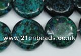 CCS437 15.5 inches 20mm flat round dyed chrysocolla gemstone beads