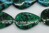 CCS456 15.5 inches 20*28mm flat teardrop dyed chrysocolla gemstone beads