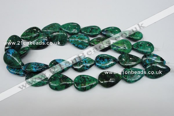 CCS456 15.5 inches 20*28mm flat teardrop dyed chrysocolla gemstone beads