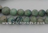 CCS518 15.5 inches 4mm - 12mm round matte natural chrysocolla beads