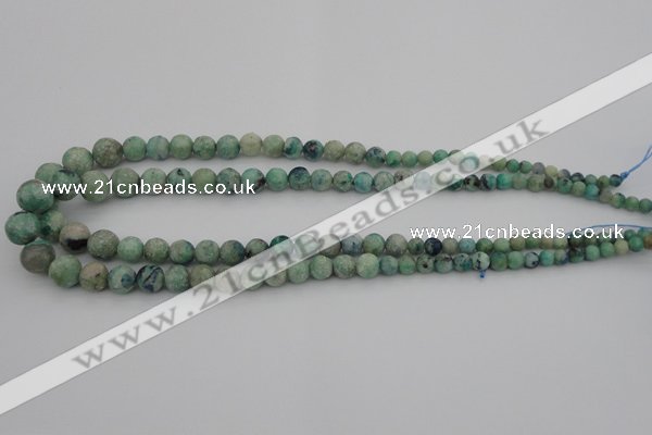 CCS518 15.5 inches 4mm - 12mm round matte natural chrysocolla beads