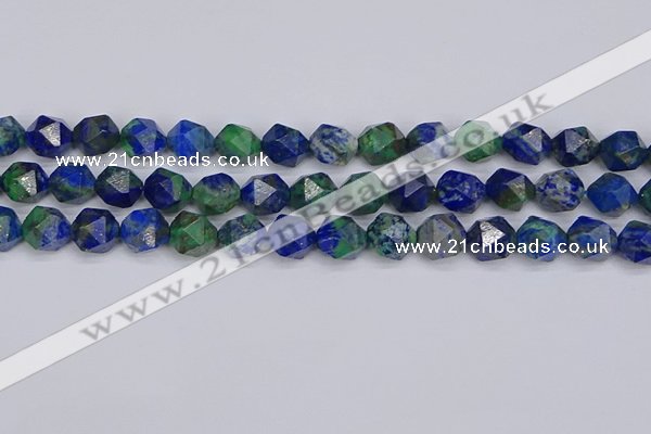 CCS548 15.5 inches 10mm faceted nuggets dyed chrysocolla beads