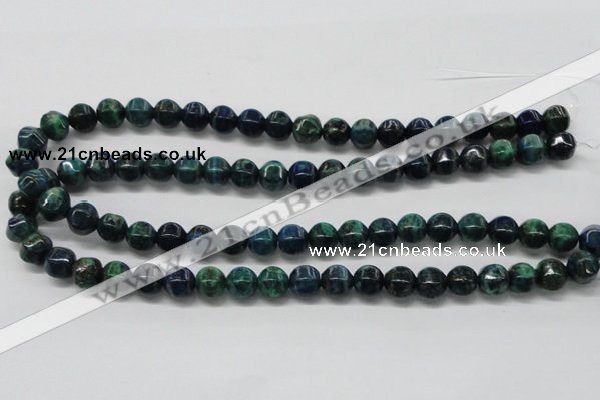 CCS57 16 inches 10*10mm pumpkin dyed chrysocolla gemstone beads