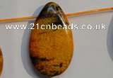 CCS580 Top-drilled 30*50mm flat teardrop dyed chrysocolla gemstone beads