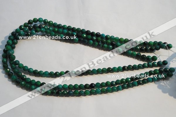 CCS601 15.5 inches 6mm faceted round dyed chrysocolla gemstone beads