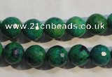 CCS603 15.5 inches 10mm faceted round dyed chrysocolla gemstone beads