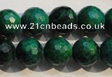 CCS605 15.5 inches 14mm faceted round dyed chrysocolla gemstone beads