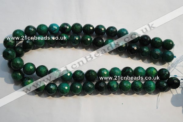 CCS605 15.5 inches 14mm faceted round dyed chrysocolla gemstone beads