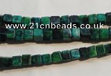 CCS610 15.5 inches 4*4mm cube dyed chrysocolla gemstone beads