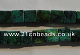 CCS612 15.5 inches 8*8mm cube dyed chrysocolla gemstone beads