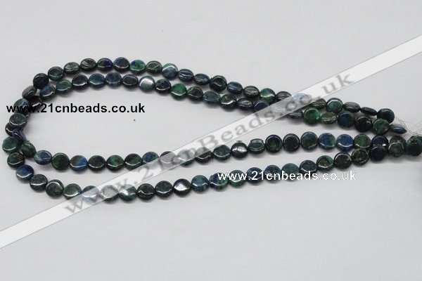 CCS62 16 inches 8mm flat round dyed chrysocolla gemstone beads