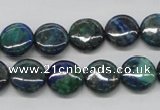 CCS63 16 inches 12mm flat round dyed chrysocolla gemstone beads