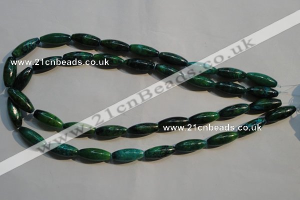 CCS634 15.5 inches 8*20mm rice dyed chrysocolla gemstone beads