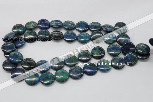 CCS64 16 inches 20mm flat round dyed chrysocolla gemstone beads