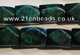 CCS649 15.5 inches 13*18mm faceted cuboid dyed chrysocolla beads