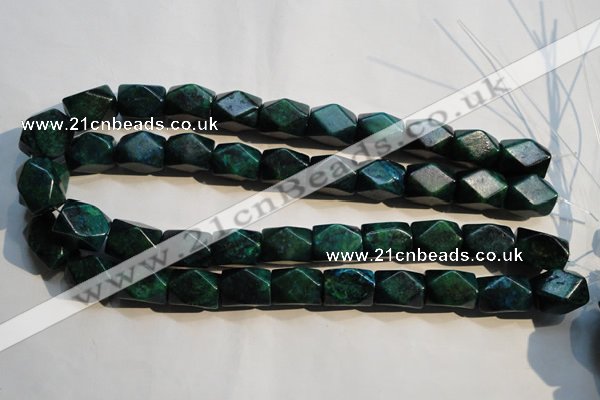 CCS649 15.5 inches 13*18mm faceted cuboid dyed chrysocolla beads