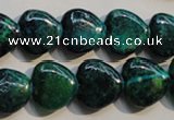 CCS651 15.5 inches 15*15mm heart dyed chrysocolla gemstone beads