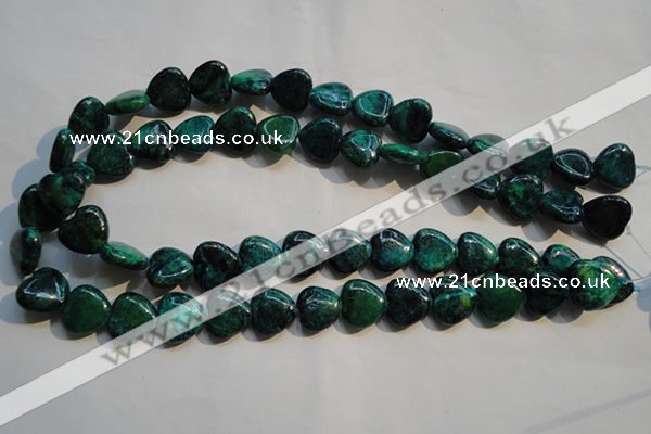 CCS651 15.5 inches 15*15mm heart dyed chrysocolla gemstone beads