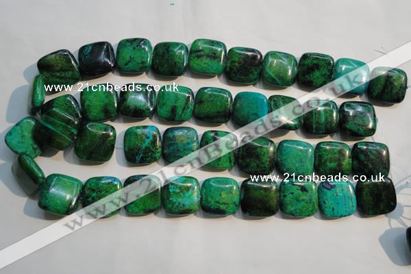 CCS672 15.5 inches 20*20mm square dyed chrysocolla gemstone beads