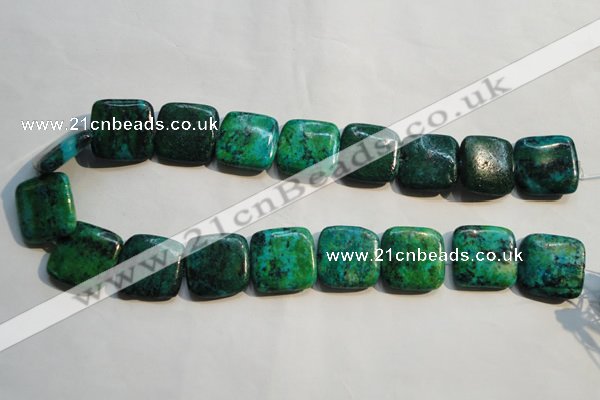 CCS673 15.5 inches 22*22mm square dyed chrysocolla gemstone beads