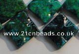 CCS685 15.5 inches 18*18mm wavy diamond dyed chrysocolla beads