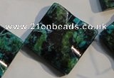 CCS688 15.5 inches 30*30mm wavy diamond dyed chrysocolla beads