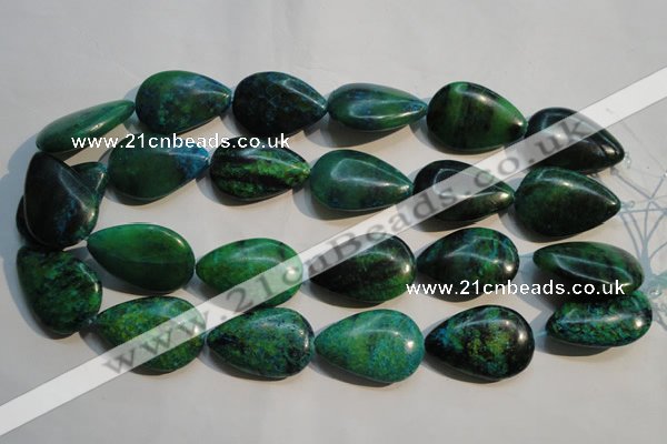 CCS695 15.5 inches 20*30mm flat teardrop dyed chrysocolla beads