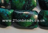 CCS706 15.5 inches 20*30mm twisted rectangle dyed chrysocolla beads