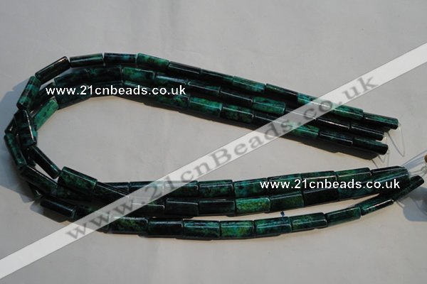 CCS708 15.5 inches 8*16mm flat tube dyed chrysocolla gemstone beads