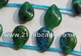 CCS712 Top-drilled 12*17mm flat teardrop dyed chrysocolla gemstone beads