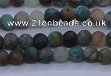 CCS760 15.5 inches 4mm round matte natural chrysocolla beads