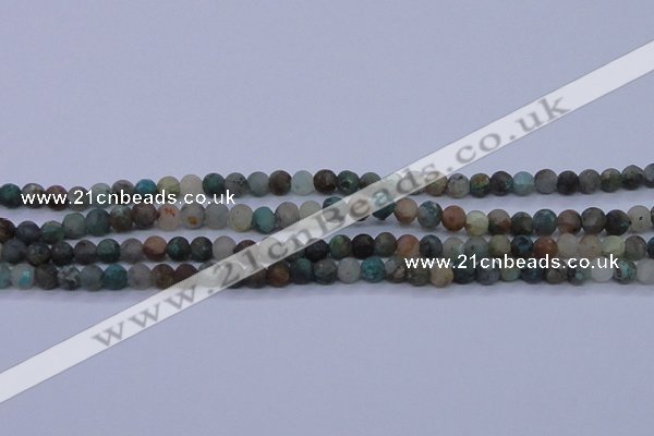 CCS760 15.5 inches 4mm round matte natural chrysocolla beads