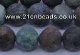 CCS765 15.5 inches 14mm round matte natural chrysocolla beads