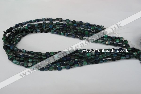 CCS83 15.5 inches 6*6mm square dyed chrysocolla gemstone beads