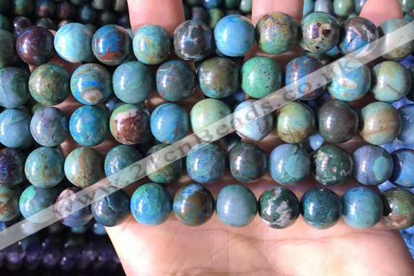 CCS896 15 inches 12mm round natural chrysocolla gemstone beads